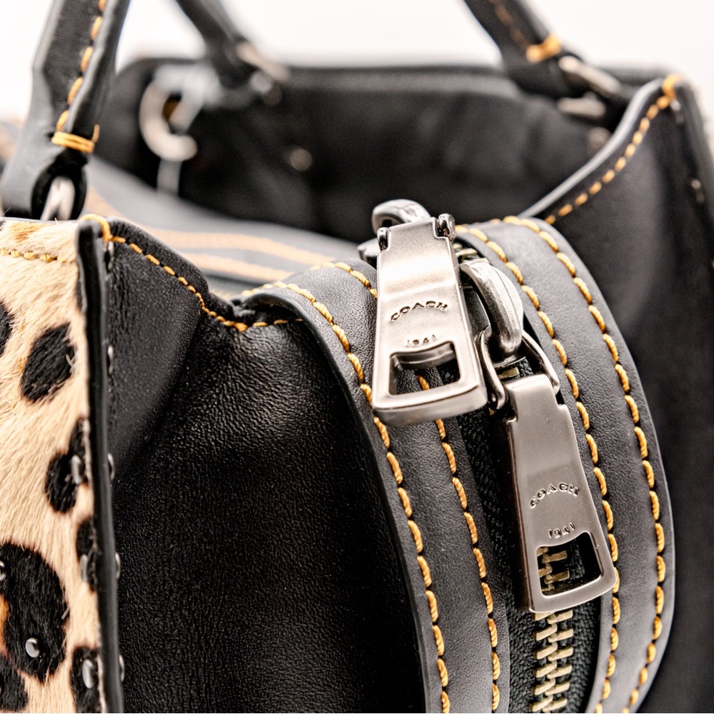 Coach Rogue 25 purse with embellished Leopard Print NWT - Picture 4 of 16